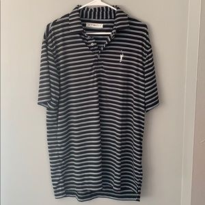 Carnoustie black polo blue/ white stripes M